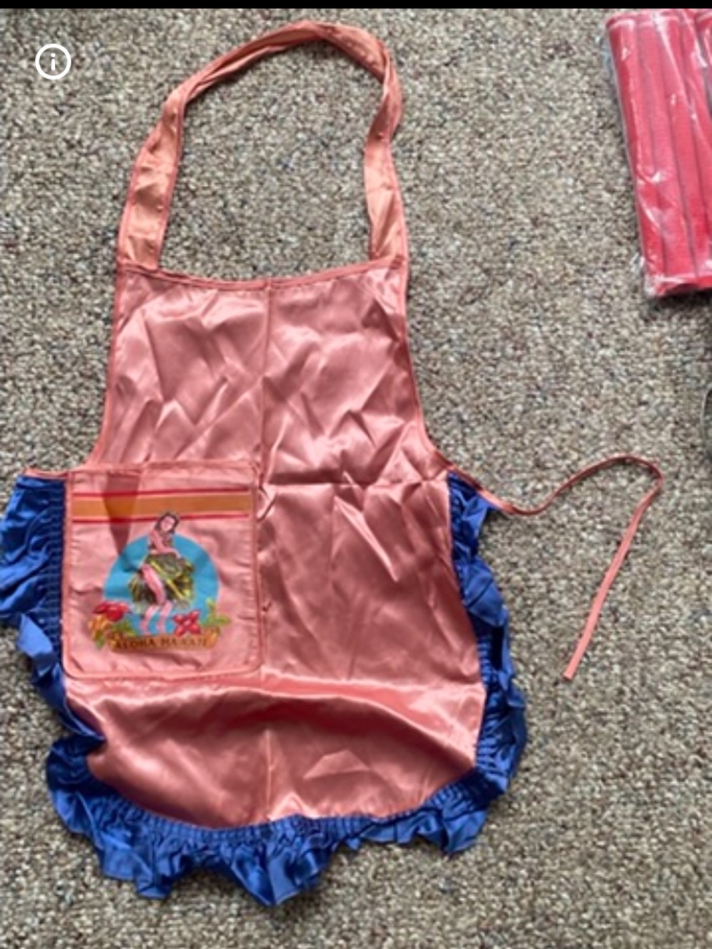 Hawaiian Aloha Apron Adult Tropical Made in Hawaii Pink Silk Pocket